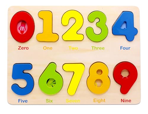 Wooden Number Puzzle – Toddler Learning Puzzle for Kids Ages 2–4 Years