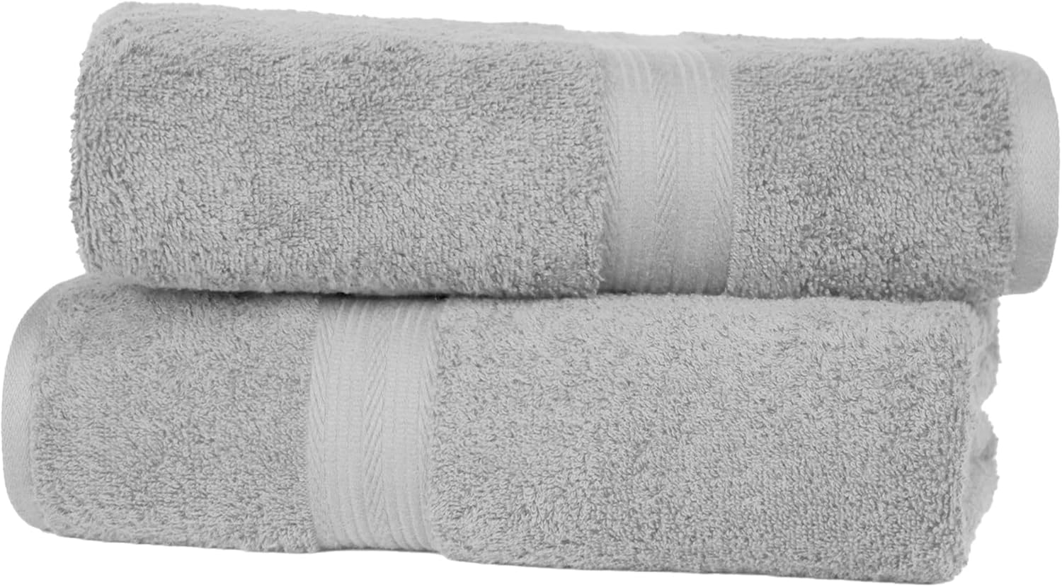 Grey Cotton Bath Towels Pack of 2 – Ultra Soft & Quick Absorbent Bathroom Essentials