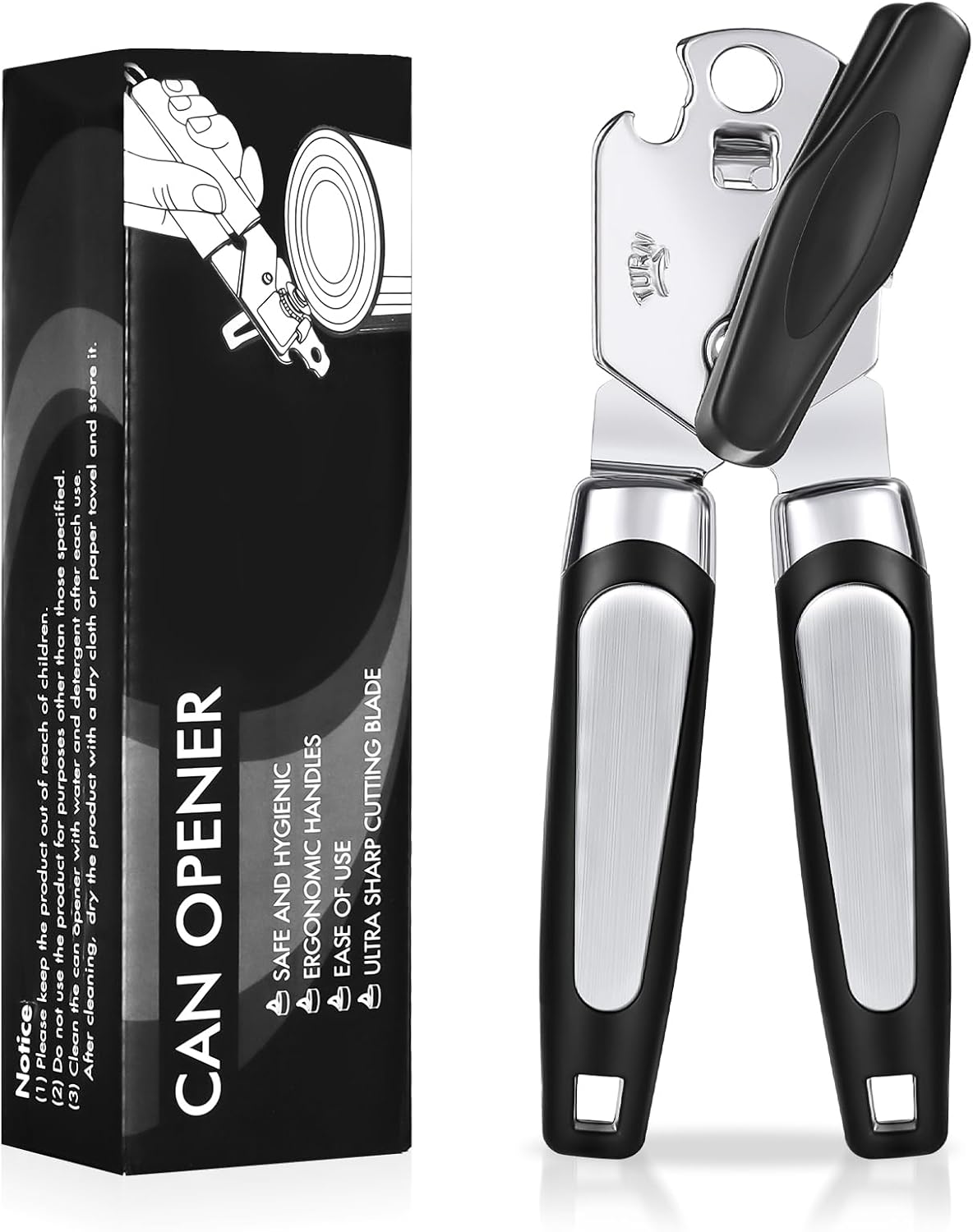 Multifunction Can Opener – Heavy Duty Handheld Tin Opener with Built-In Bottle Opener