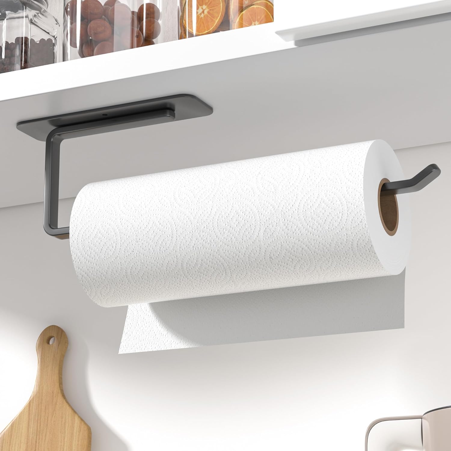 Under Cabinet Paper Towel Holder – Aluminum Alloy, Self-Adhesive or Drilled Mount