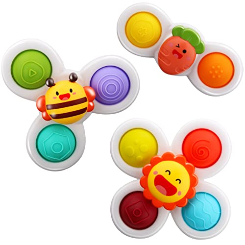 Toddler Bath Spinner Toys – Sensory Suction Cup Spinners for Windows, High Chairs & Bathtubs