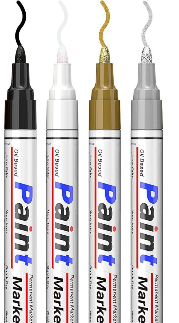Oil-Based Waterproof Paint Pens – 4 Color Permanent Marker Set (2–2.8mm Medium Tip)