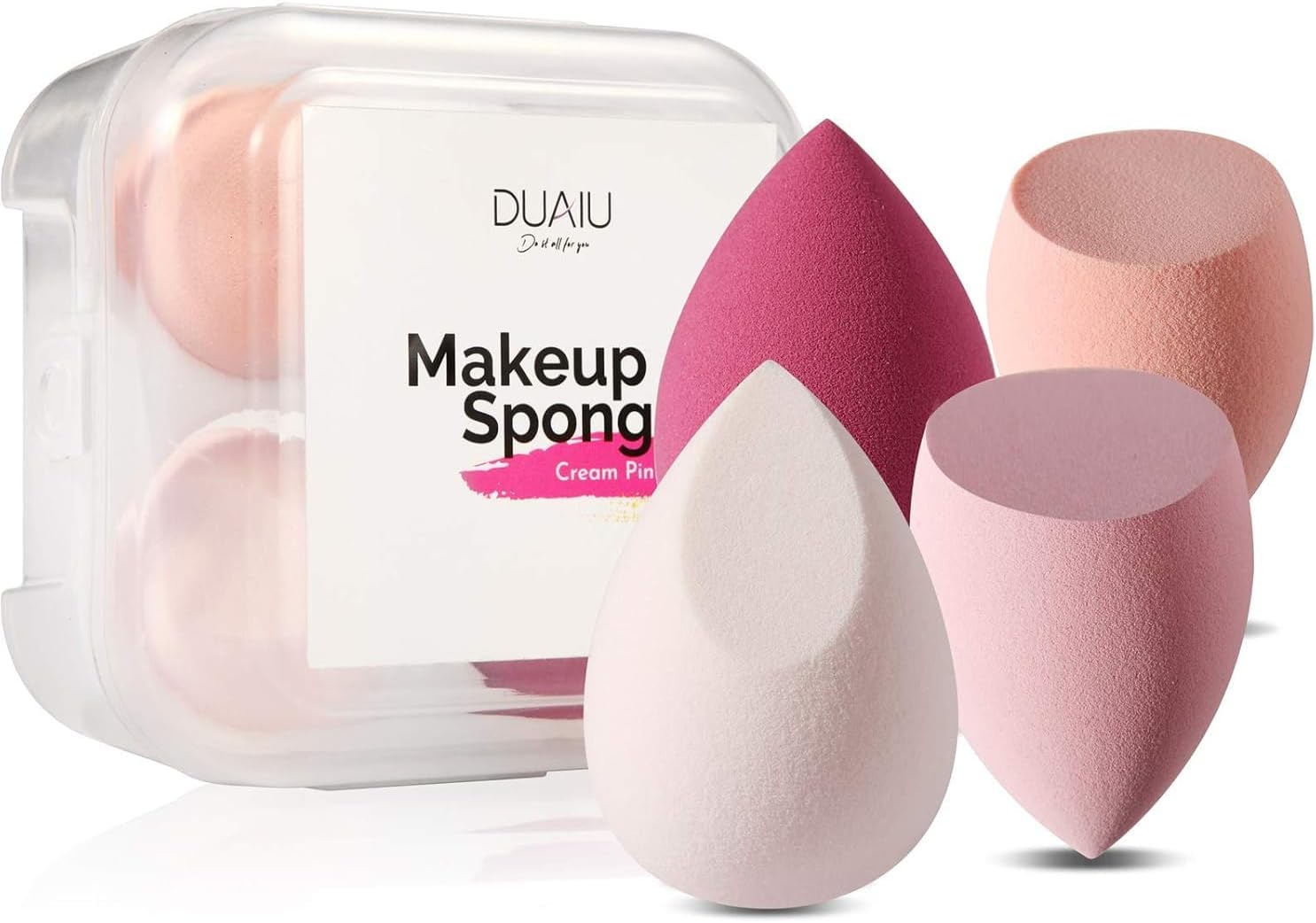 4 Pack Beauty Blender Makeup Sponges Set for Foundation, Concealer & Sunscreen – Soft Latex-Free Makeup Applicators