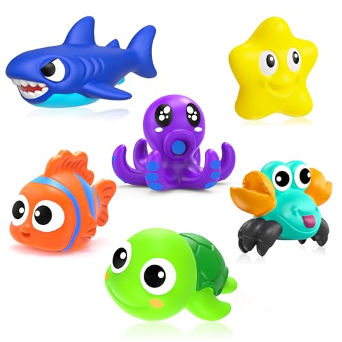 No Hole Mould Free Baby Bath Toys – Ocean Animal Set for Toddlers (6 Months–4 Years)