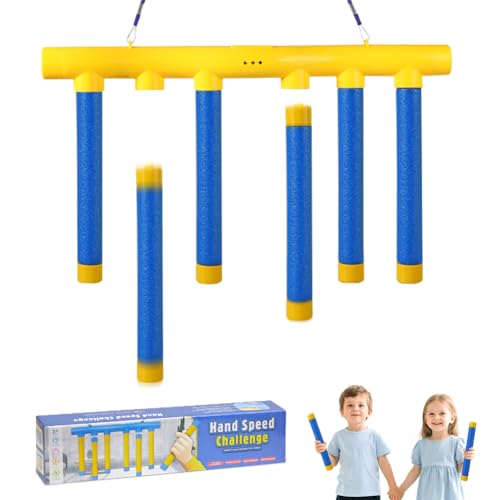 Catching Sticks Reaction Game – Adjustable 3-Speed Hand-Eye Coordination Challenge (6 Sticks)