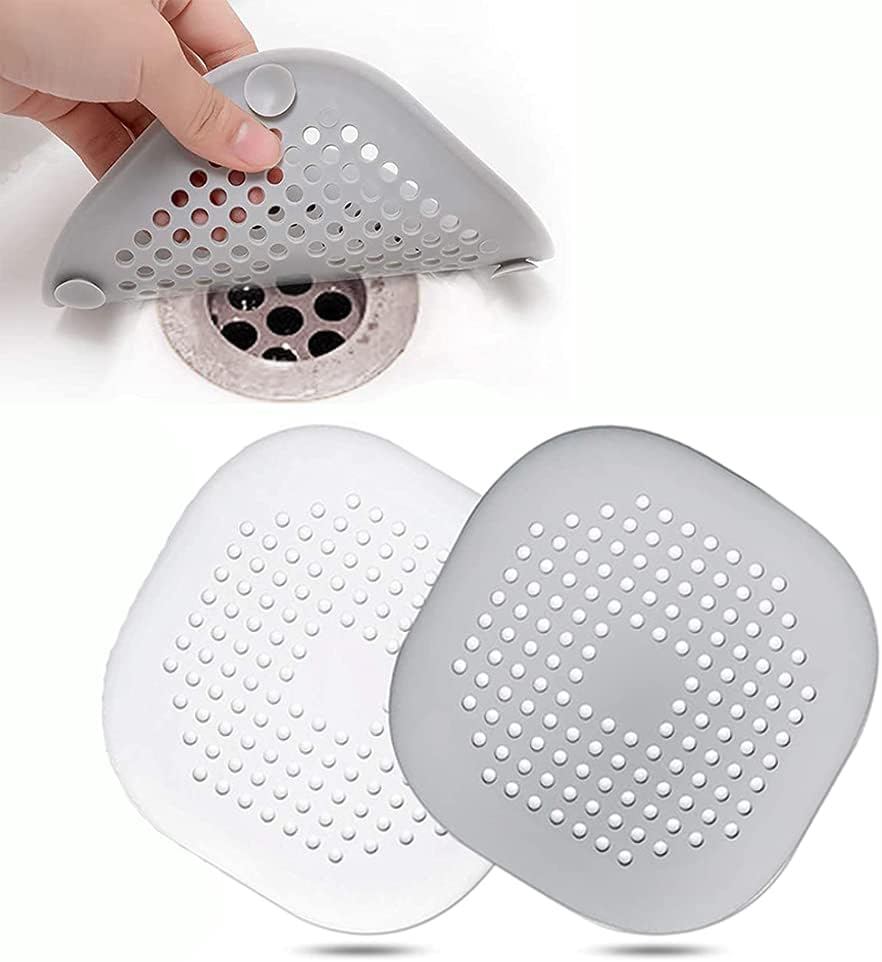 Silicone Drain Protector & Hair Catcher, Sink and Shower Strainer Covers with Suction Cups