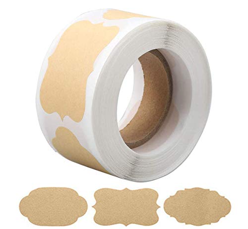 Removable Kraft Paper Gift Labels – 300 Adhesive Tags for Packaging, Bottles & Handmade Products