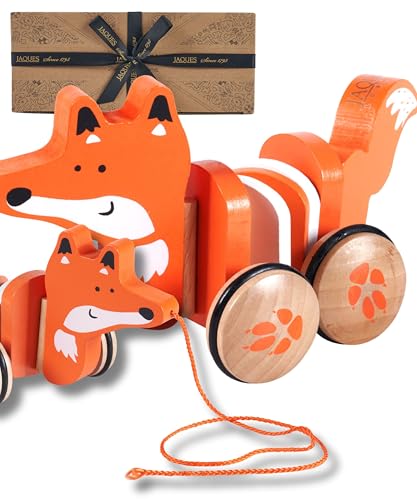 Wooden Pull Along Toy Felix the Fox – Sustainable Toddler Walking Toy (18 Months+)