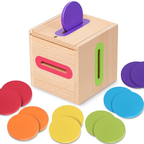 Wooden Montessori Color Sorting Toy – Early Development Stacking & Sensory Activity for Toddlers 1–3 Years