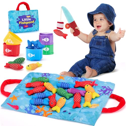 Montessori 10-in-1 Fabric Fishing Game – Sensory Learning Toy for 1–3 Year old