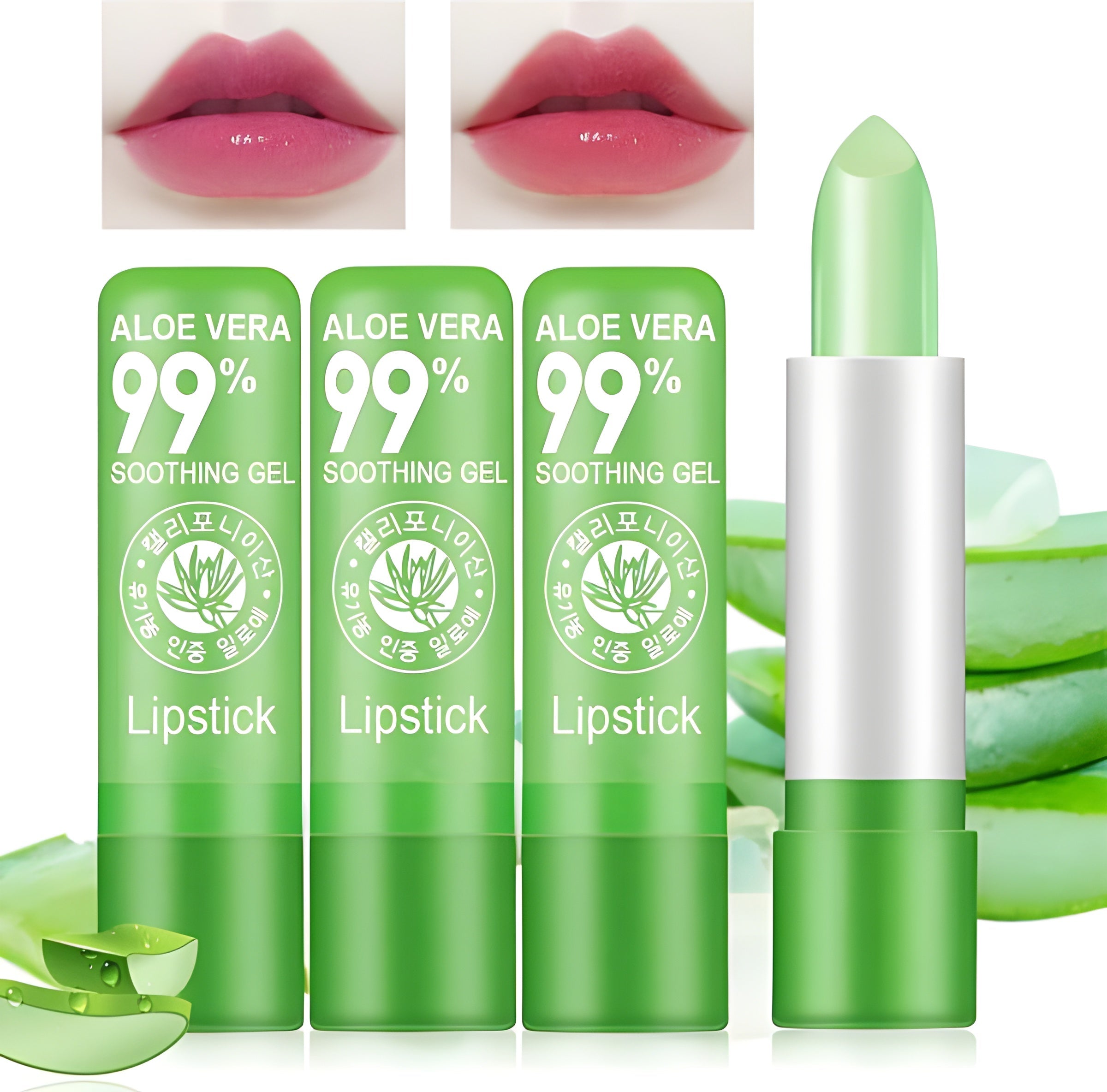 Aloe Vera Lip Balm Set – 3PCS Magic Temperature Color-Changing Moisturizing Lipstick