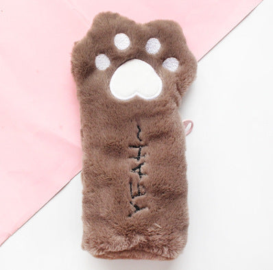 Cute plush cat's paw bag
