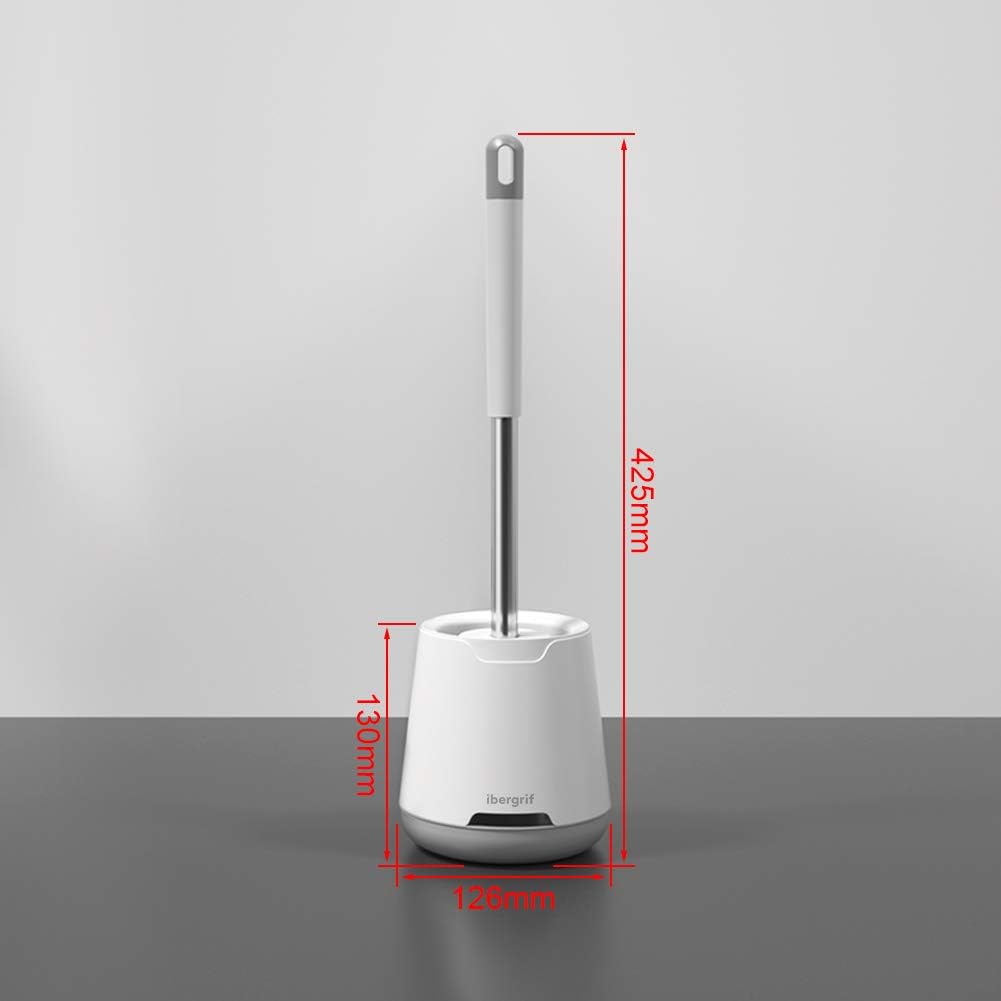 Silicone Toilet Brush & Holder Set – Deep Cleaning Toilet Brush with Quick-Dry Ventilated Holder