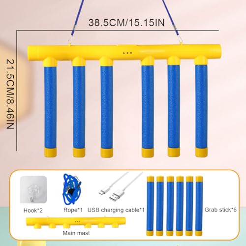 Catching Sticks Reaction Game – Adjustable 3-Speed Hand-Eye Coordination Challenge (6 Sticks)