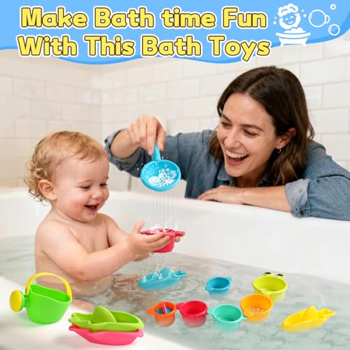 Baby Bath Toys Caterpillar Set – 13PCS Mould-Free Water Play Toys for 1–3 Year Old Boys & Girls