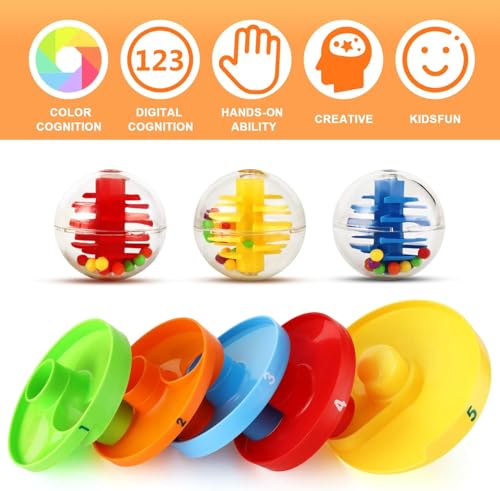 5 Layer Ball Drop Ramp Toy – Colorful Rolling Tower Educational Puzzle for Toddlers 1–2 Years