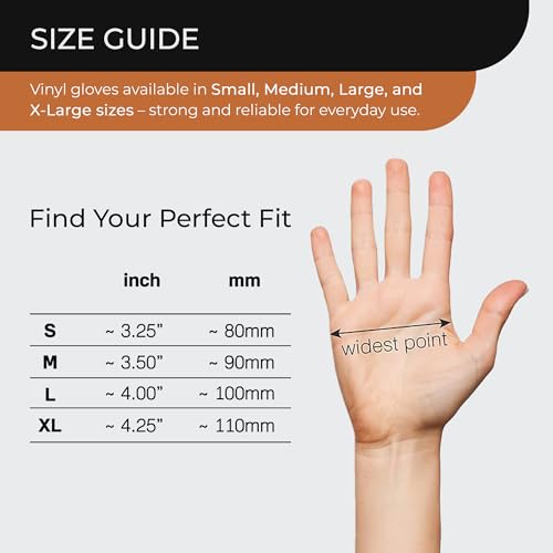 Clear Disposable Vinyl Gloves – Latex-Free Multipurpose Gloves, Pack of 100