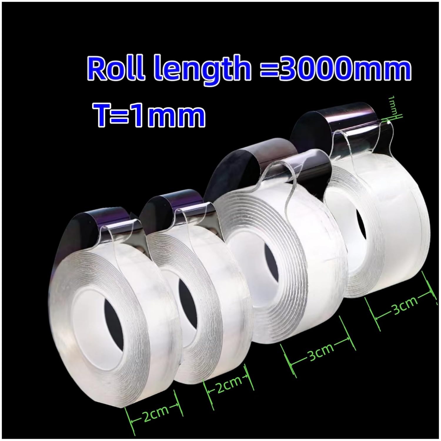 Double Sided Adhesive Tape – Clear Heavy Duty Mounting Tape 4 Pack