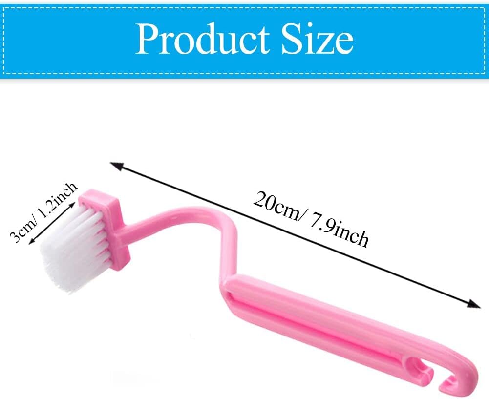 Curved Toilet Rim Cleaning Brush Set, V-Shape Corner & Under-Rim Cleaner, 3-Piece