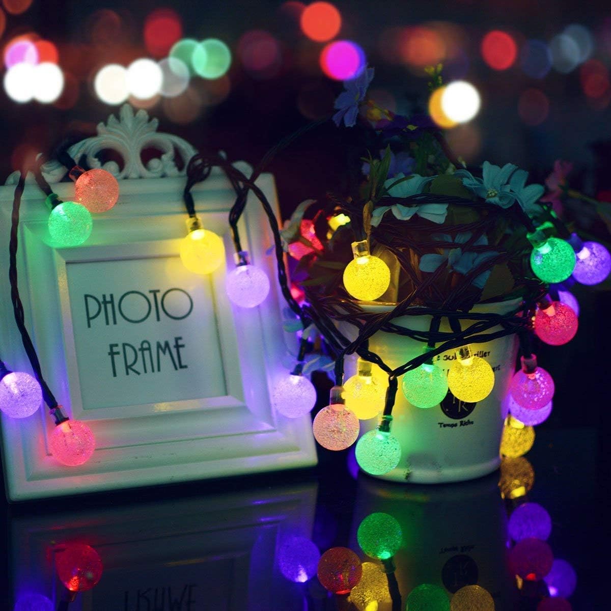 Solar Fairy Lights Outdoor Waterproof – 50 LED Multi-Colored Garden String Lights