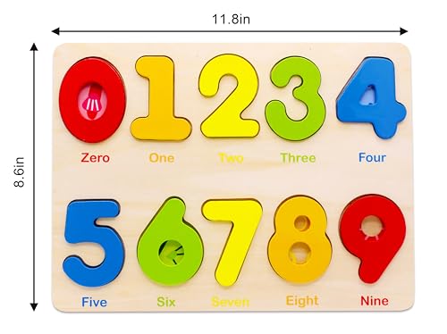 Wooden Number Puzzle – Toddler Learning Puzzle for Kids Ages 2–4 Years