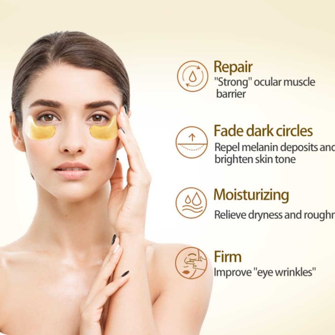 Crystal Collagen 24K Gold Under Eye Gel Pads – Anti-Aging & Hydrating Eye Mask (10 Pairs)