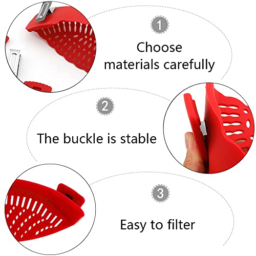 Multifunction Silicone Pot Strainer – Heat Resistant Clip Colander for Pasta, Rice & Veggies