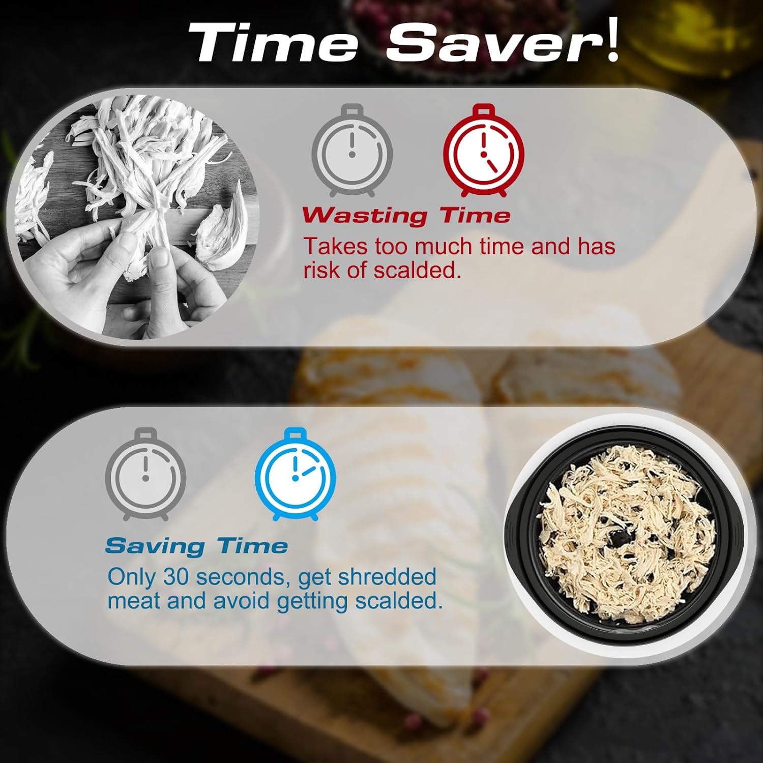 Chicken Breast Shredder Tool, BPA Free & Dishwasher Safe, Quick & Easy Meat Prep