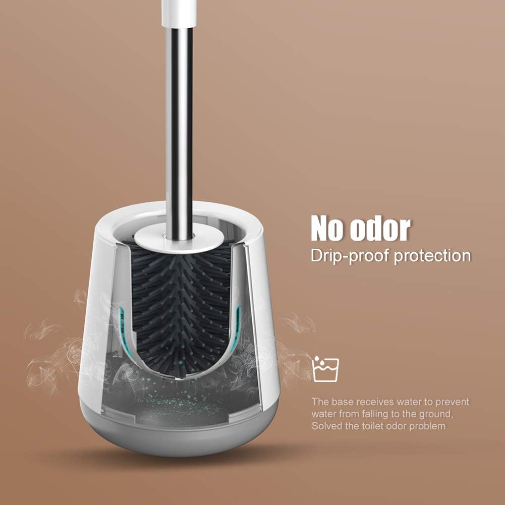 Silicone Toilet Brush & Holder Set – Deep Cleaning Toilet Brush with Quick-Dry Ventilated Holder
