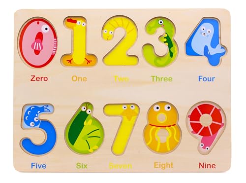 Wooden Number Puzzle – Toddler Learning Puzzle for Kids Ages 2–4 Years