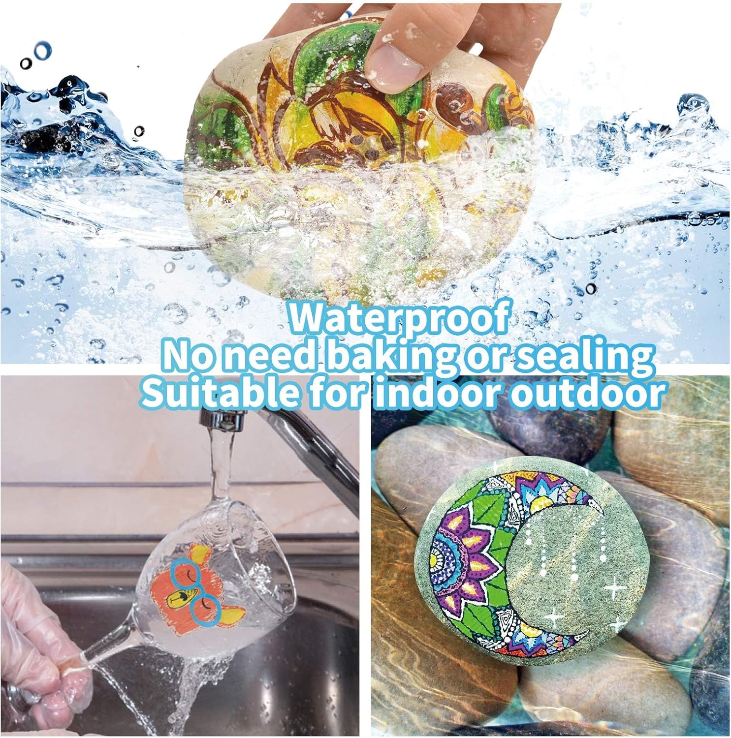 Oil-Based Waterproof Paint Pens Set – 12 Permanent Quick-Dry Paint Markers for Crafts & DIY