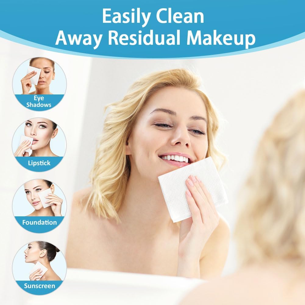 Disposable Face Towels – Biodegradable Makeup Remover & Cleansing Cloths, 20 × 20 cm, 50 Count