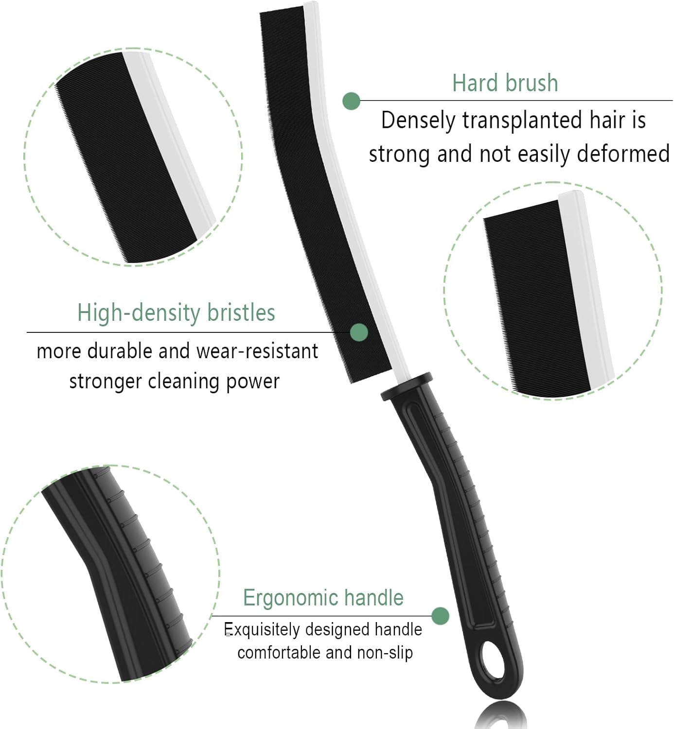 Crevice Cleaning Brush Set, Hard Bristle Narrow Gap Cleaning Tool, 2-Piece