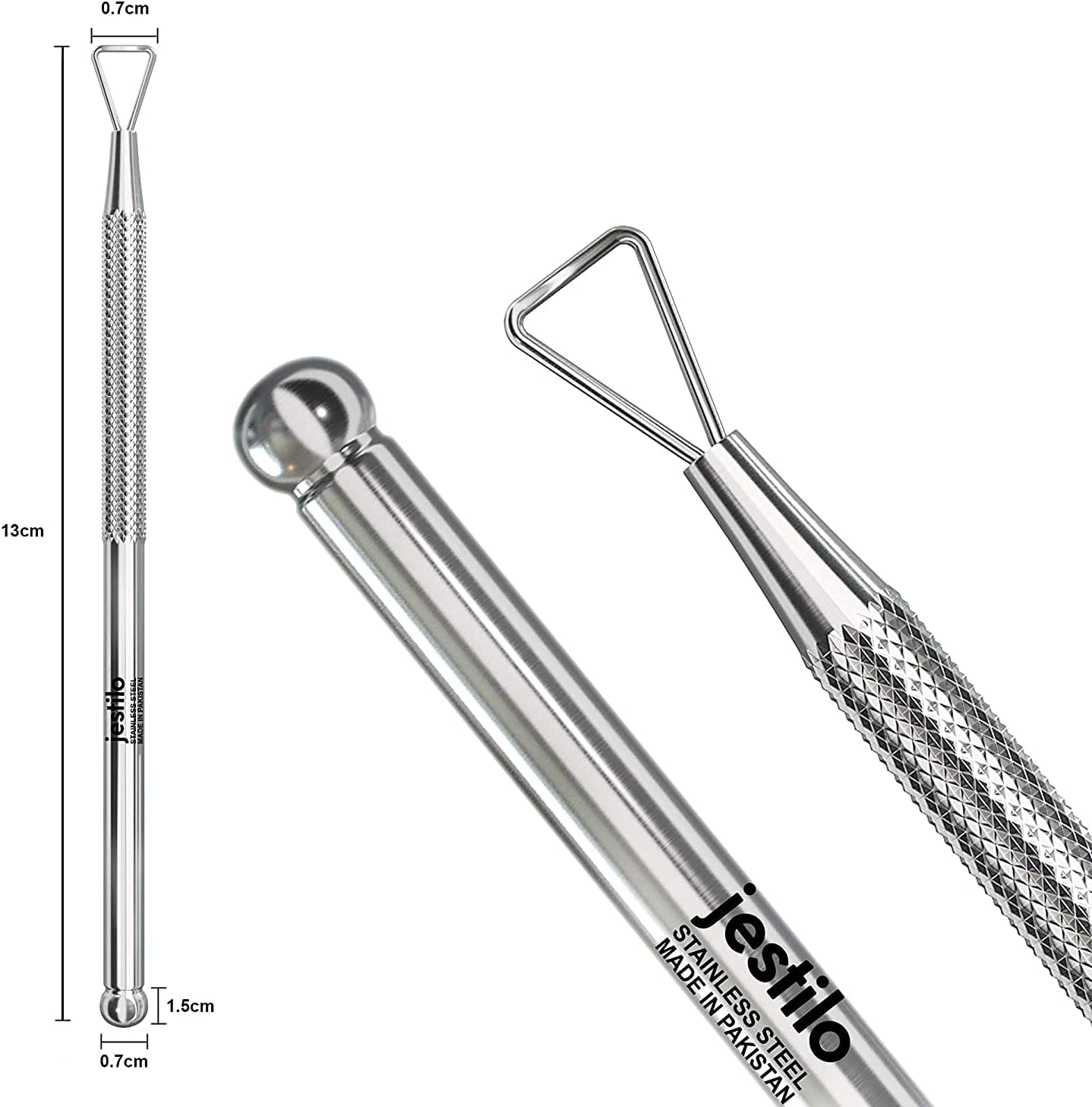 Cuticle Pusher & UV Gel Nail Polish Remover Tool Set – Pack of 2 Stainless Steel Nail Art Tools