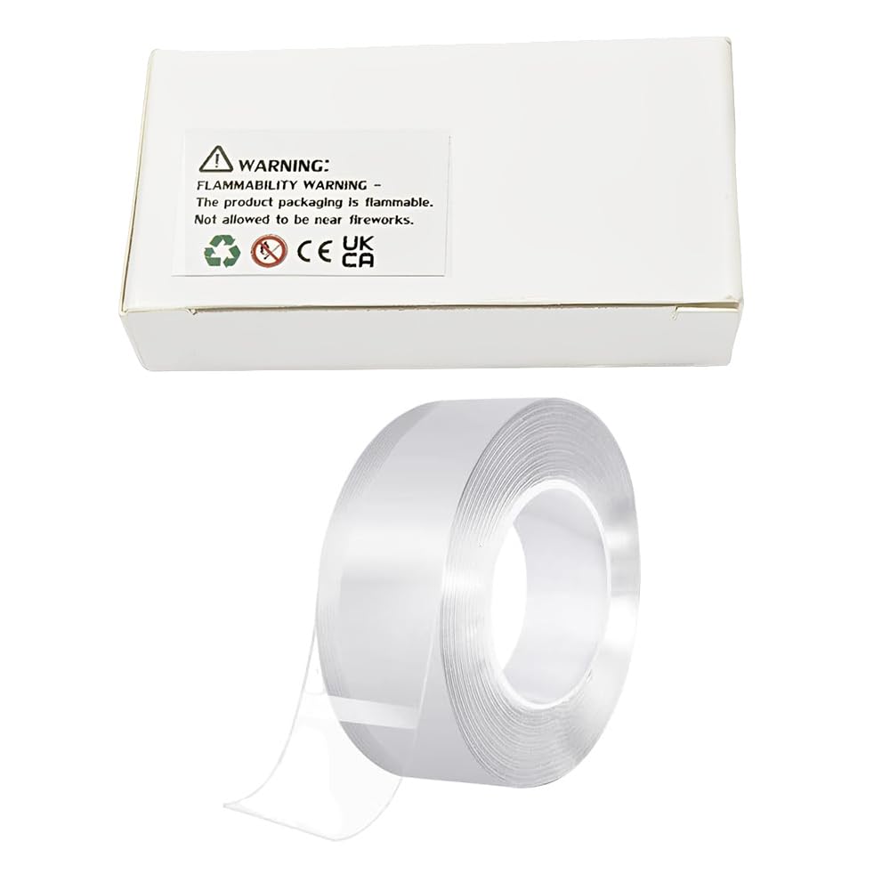Double Sided Tape Heavy Duty – Reusable Nano Mounting Tape 1mm x 20mm, 3m