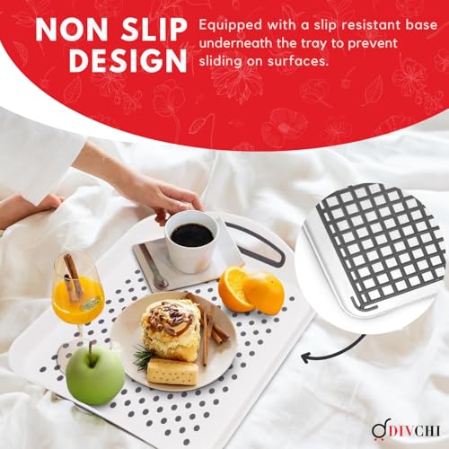 Multi-Purpose Serving Trays 2 Pack – Plastic Tea & Breakfast Trays with Non-Slip Surface