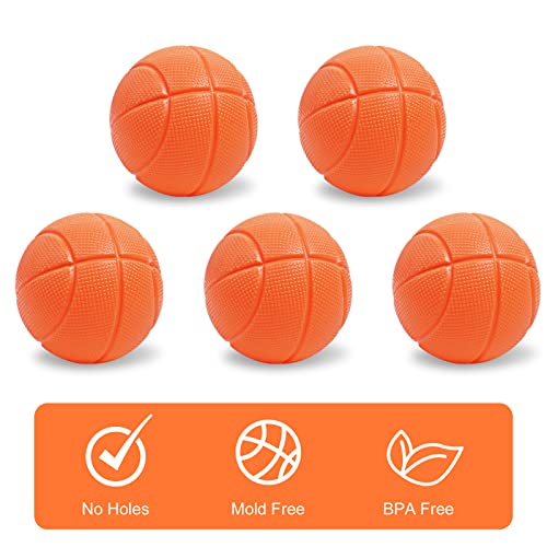 Baby Bath Toys – Bath Basketball Hoop; 5 Balls Set with Strong Suction Cup (3 onwards)