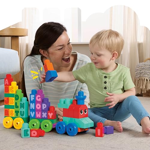First Builders Toddler Building Blocks Toy Set – ABC Learning Train (60 Pieces)