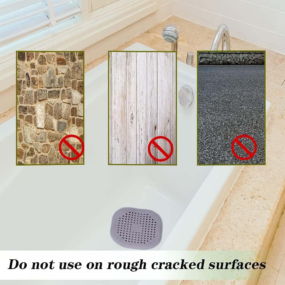 Silicone Drain Protector & Hair Catcher, Sink and Shower Strainer Covers with Suction Cups