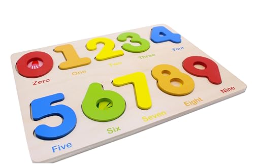 Wooden Number Puzzle – Toddler Learning Puzzle for Kids Ages 2–4 Years