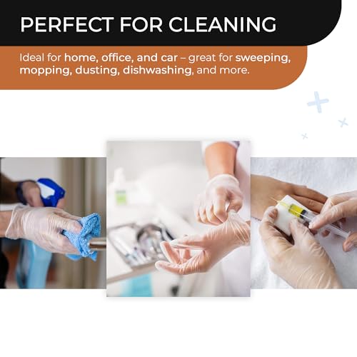 Clear Disposable Vinyl Gloves – Latex-Free Multipurpose Gloves, Pack of 100