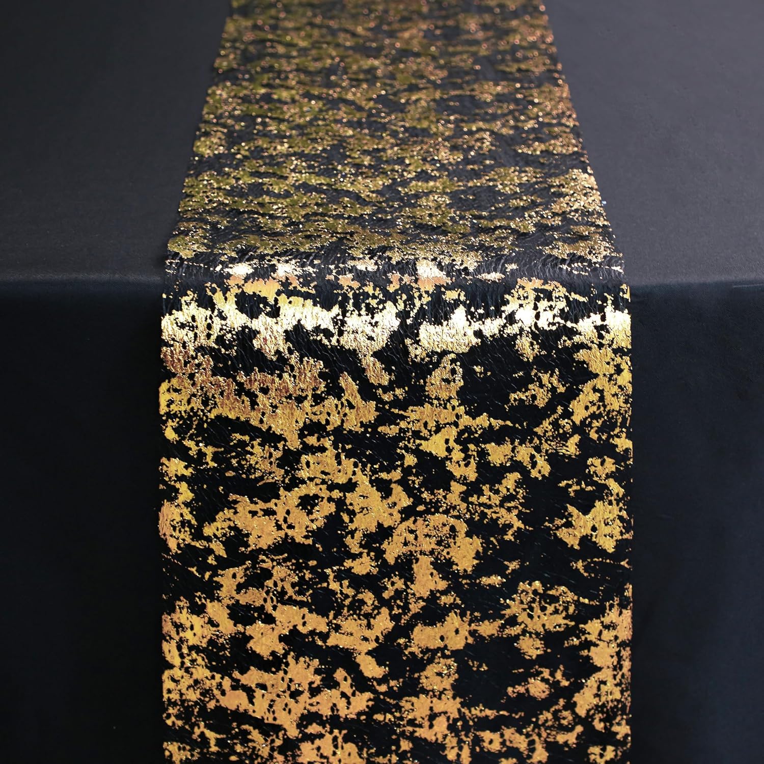 Gold Sequin Table Runner Set – Metallic Foil Mesh Decoration, 11