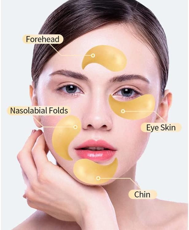 Crystal Collagen 24K Gold Under Eye Gel Pads – Anti-Aging & Hydrating Eye Mask (10 Pairs)