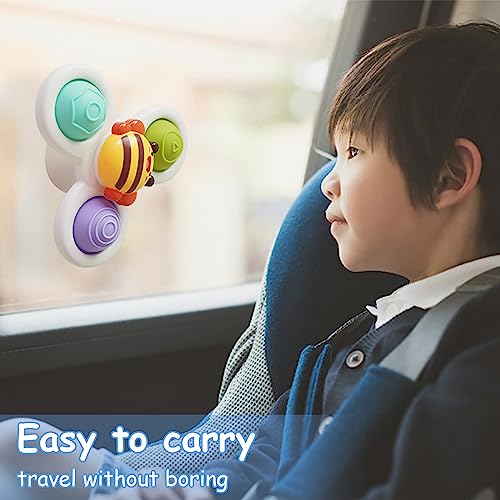 Toddler Bath Spinner Toys – Sensory Suction Cup Spinners for Windows, High Chairs & Bathtubs