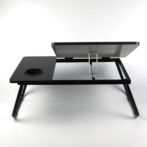 Foldable Laptop Bed Table with Cup Holder – Portable Laptop Desk for Bed, Sofa & Floor Use