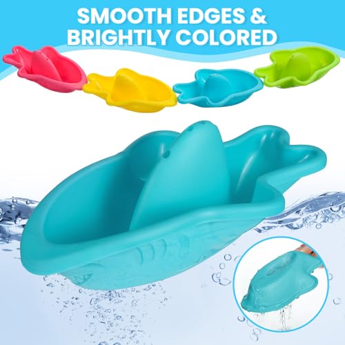 Baby Bath Toys 10PCS Mould Free Water Play Set – Watering Can, Boats, Cups & Water Wheel (Ages 1–4 Years)