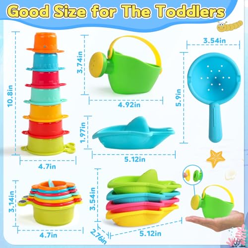 Baby Bath Toys Caterpillar Set – 13PCS Mould-Free Water Play Toys for 1–3 Year Old Boys & Girls