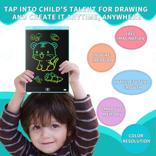 2 Pack 12-Inch LCD Drawing Tablets – Colorful Erasable Writing Boards for Kids, Blue & Pink