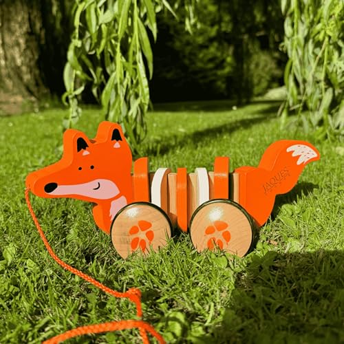 Wooden Pull Along Toy Felix the Fox – Sustainable Toddler Walking Toy (18 Months+)