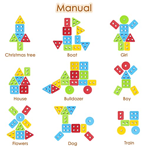 Montessori Wooden Stacking Shape Sorter – Toddler Learning Toy for 1–3 Year Olds